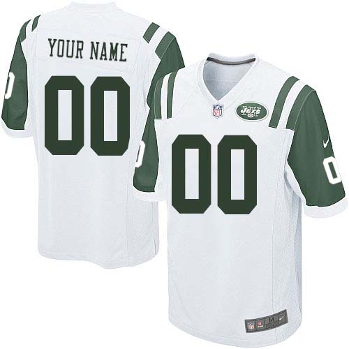 Youth Elite Nike Jersey White Road - Customized NFL New York Jets